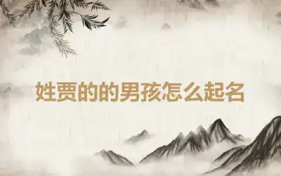 姓贾的的男孩怎么起名