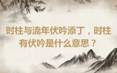 时柱与流年伏吟添丁，时柱有伏吟是什么意思？