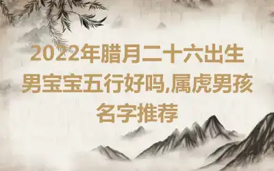 2022年腊月二十六出生男宝宝五行好吗,属虎男孩名字推荐