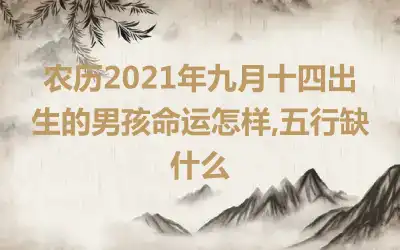 农历2021年九月十四出生的男孩命运怎样,五行缺什么