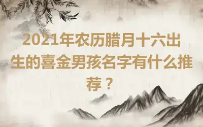 2021年农历腊月十六出生的喜金男孩名字有什么推荐？