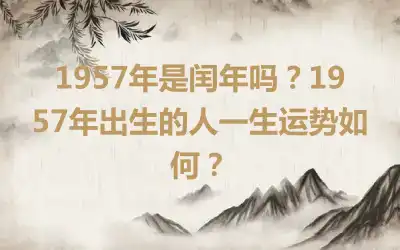 1957年是闰年吗？1957年出生的人一生运势如何？