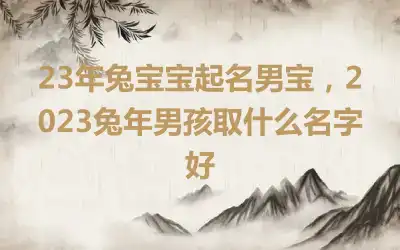 23年兔宝宝起名男宝，2023兔年男孩取什么名字好