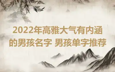 2022年高雅大气有内涵的男孩名字 男孩单字推荐