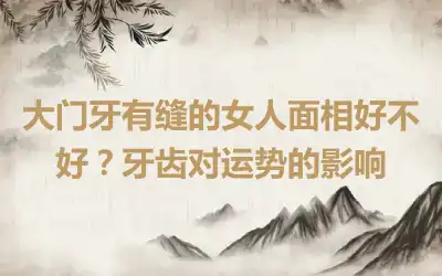 大门牙有缝的女人面相好不好？牙齿对运势的影响