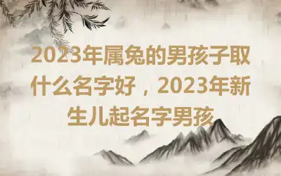 2023年属兔的男孩子取什么名字好，2023年新生儿起名字男孩