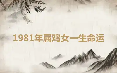 1981年属鸡女一生命运