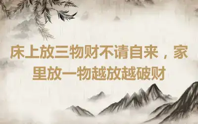 床上放三物财不请自来，家里放一物越放越破财