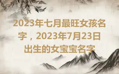 2023年七月最旺女孩名字，2023年7月23日出生的女宝宝名字