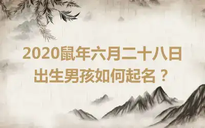 2020鼠年六月二十八日出生男孩如何起名？