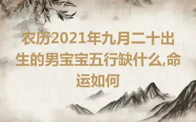 农历2021年九月二十出生的男宝宝五行缺什么,命运如何