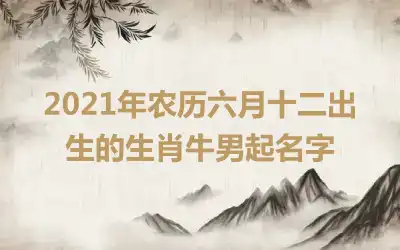 2021年农历六月十二出生的生肖牛男起名字