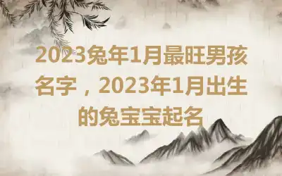 2023兔年1月最旺男孩名字，2023年1月出生的兔宝宝起名
