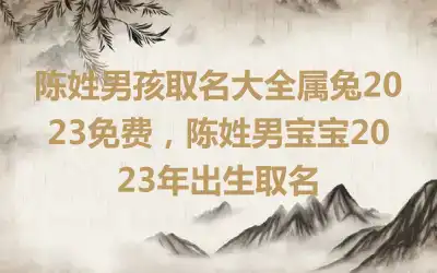 陈姓男孩取名大全属兔2023免费，陈姓男宝宝2023年出生取名