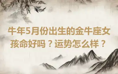 牛年5月份出生的金牛座女孩命好吗？运势怎么样？