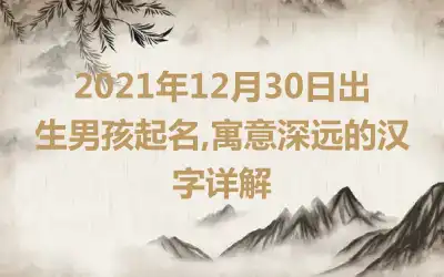 2021年12月30日出生男孩起名,寓意深远的汉字详解