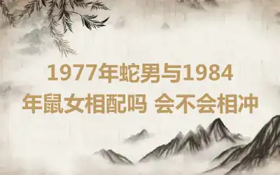1977年蛇男与1984年鼠女相配吗 会不会相冲