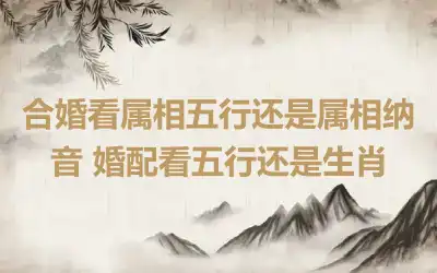 合婚看属相五行还是属相纳音 婚配看五行还是生肖
