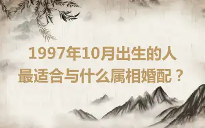 1997年10月出生的人最适合与什么属相婚配？