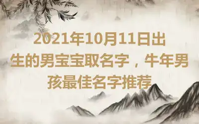 2021年10月11日出生的男宝宝取名字，牛年男孩最佳名字推荐