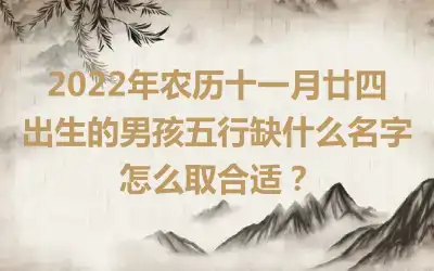 2022年农历十一月廿四出生的男孩五行缺什么名字怎么取合适？