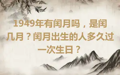 1949年有闰月吗，是闰几月？闰月出生的人多久过一次生日？