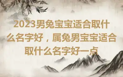 2023男兔宝宝适合取什么名字好，属兔男宝宝适合取什么名字好一点