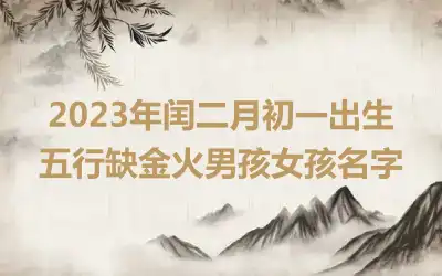 2023年闰二月初一出生五行缺金火男孩女孩名字