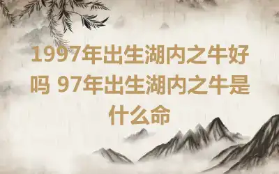 1997年出生湖内之牛好吗 97年出生湖内之牛是什么命