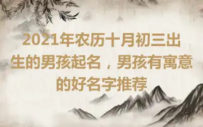 2021年农历十月初三出生的男孩起名,男孩有寓意的好名字推荐
