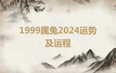 1999属兔2024运势及运程