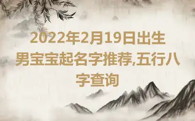 2022年2月19日出生男宝宝起名字推荐,五行八字查询