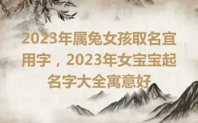 2023年属兔女孩取名宜用字，2023年女宝宝起名字大全寓意好