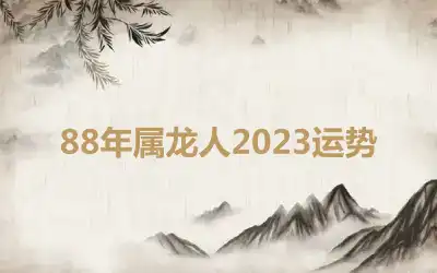 88年属龙人2023运势