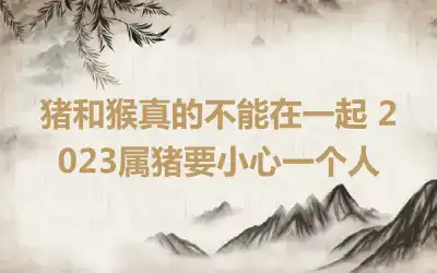 猪和猴真的不能在一起 2023属猪要小心一个人