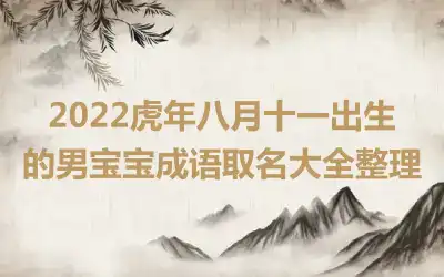 2022虎年八月十一出生的男宝宝成语取名大全整理