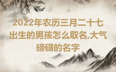 2022年农历三月二十七出生的男孩怎么取名,大气磅礴的名字