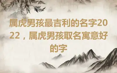 属虎男孩最吉利的名字2022，属虎男孩取名寓意好的字