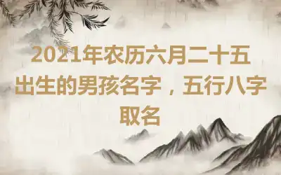 2021年农历六月二十五出生的男孩名字,五行八字取名