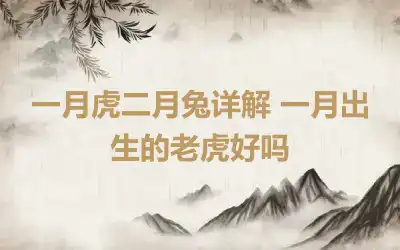 一月虎二月兔详解 一月出生的老虎好吗
