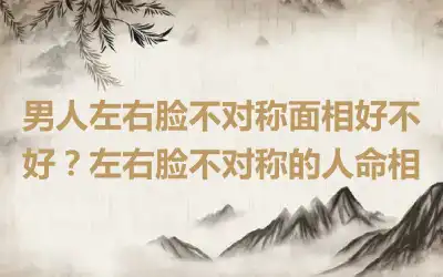 男人左右脸不对称面相好不好？左右脸不对称的人命相