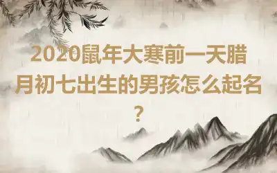 2020鼠年大寒前一天腊月初七出生的男孩怎么起名?