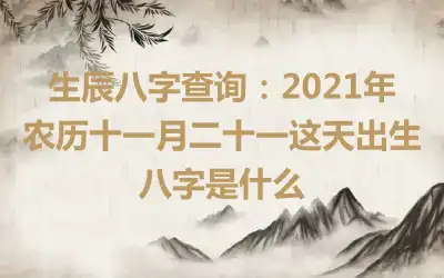生辰八字查询：2021年农历十一月二十一这天出生八字是什么