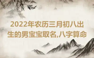 2022年农历三月初八出生的男宝宝取名,八字算命
