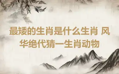 最矮的生肖是什么生肖 风华绝代猜一生肖动物