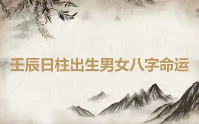 壬辰日柱出生男女八字命运