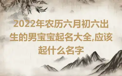 2022年农历六月初六出生的男宝宝起名大全,应该起什么名字
