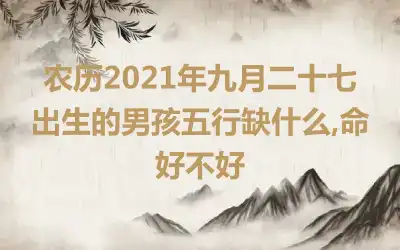 农历2021年九月二十七出生的男孩五行缺什么,命好不好