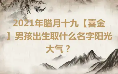 2021年腊月十九【喜金】男孩出生取什么名字阳光大气?