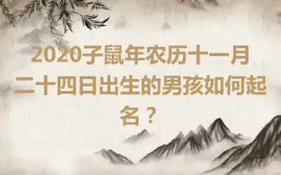 2020子鼠年农历十一月二十四日出生的男孩如何起名?